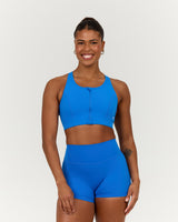 SCULPT ZIP FRONT BRA - LUMINOUS BLUE