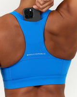 SCULPT ZIP FRONT BRA - LUMINOUS BLUE