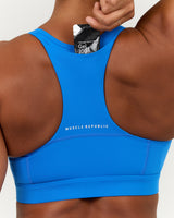 SCULPT ZIP FRONT BRA - LUMINOUS BLUE
