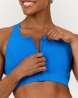 SCULPT ZIP FRONT BRA - LUMINOUS BLUE