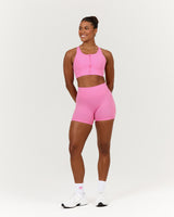 SCULPT ZIP FRONT BRA - PINK TOPAZ