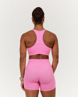SCULPT ZIP FRONT BRA - PINK TOPAZ