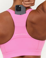 SCULPT ZIP FRONT BRA - PINK TOPAZ