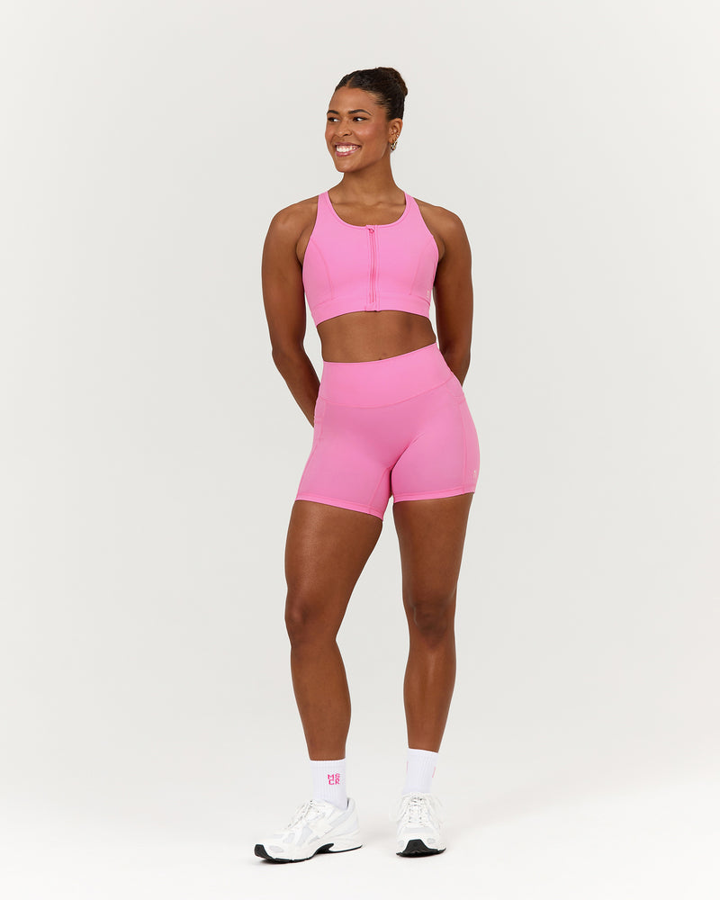 SCULPT ZIP FRONT BRA - PINK TOPAZ – MUSCLE REPUBLIC