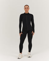 SCULPT ZIP UP JACKET - BLACK