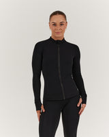 SCULPT ZIP UP JACKET - BLACK