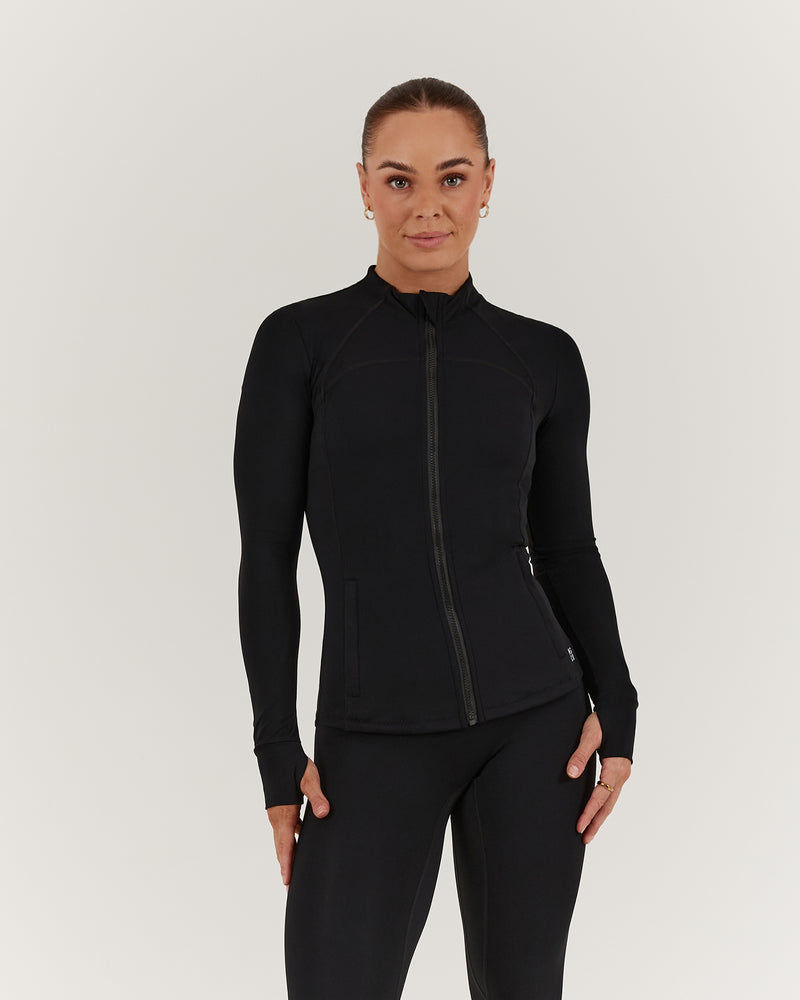 SCULPT ZIP UP JACKET - BLACK