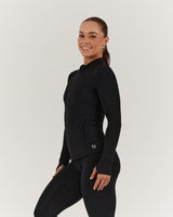 SCULPT ZIP UP JACKET - BLACK