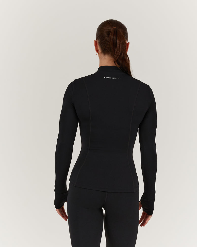 SCULPT ZIP UP JACKET - BLACK