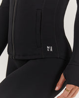 SCULPT ZIP UP JACKET - BLACK