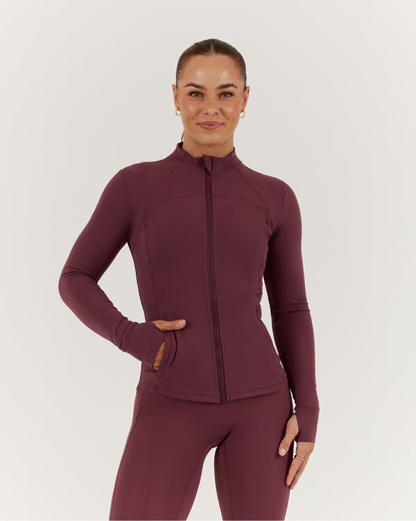 SCULPT ZIP UP JACKET - MALBEC