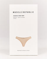 SEAMLESS CHEEKY BRIEF 3 PACK - NUDE