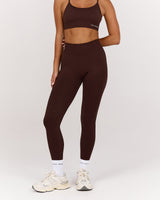 SEAMLESS INVISIBLE SCRUNCH FULL LENGTH LEGGINGS - CHESTNUT