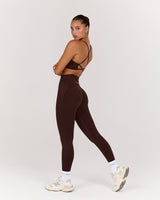 SEAMLESS INVISIBLE SCRUNCH FULL LENGTH LEGGINGS - CHESTNUT
