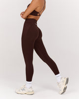SEAMLESS INVISIBLE SCRUNCH FULL LENGTH LEGGINGS - CHESTNUT