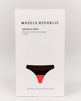 SEAMLESS G STRING 3 PACK - BLACK CHESTNUT HIBISCUS