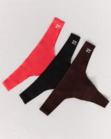 SEAMLESS G STRING 3 PACK - BLACK CHESTNUT HIBISCUS