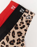 SEAMLESS G STRING 3 PACK - BLACK LEOPARD RED