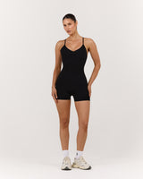SEAMLESS LOW BACK INVISIBLE SCRUNCH BODYSUIT - BLACK