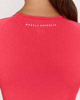 SEAMLESS LONG SLEEVE CROPPED TOP - HIBISCUS