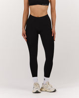 SEAMLESS MID RISE INVISIBLE SCRUNCH FULL LENGTH LEGGINGS - BLACK