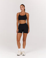 SEAMLESS INVISIBLE SCRUNCH MINI SHORTS - BLACK