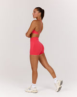 SEAMLESS INVISIBLE SCRUNCH MINI SHORTS - HIBISCUS