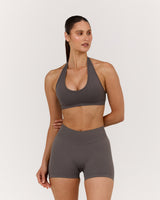 SEAMLESS PLUNGE HALTER BRA - FALCON