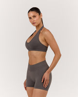SEAMLESS PLUNGE HALTER BRA - FALCON