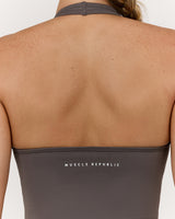 SEAMLESS PLUNGE HALTER TOP - FALCON