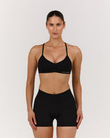 SEAMLESS STRAPPY BACK BRA - BLACK