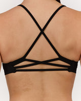 SEAMLESS STRAPPY BACK BRA - BLACK