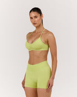 SEAMLESS STRAPPY BACK BRA - SOFT LIME
