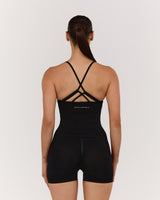 SEAMLESS STRAPPY BACK TOP - BLACK