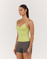 SEAMLESS STRAPPY BACK TOP - SOFT LIME