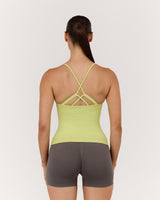 SEAMLESS STRAPPY BACK TOP - SOFT LIME