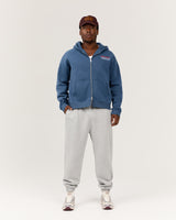 BOXY ZIP UP HOODIE - BLUE SLATE SIDELINE