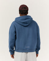 BOXY ZIP UP HOODIE - BLUE SLATE SIDELINE