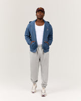 BOXY ZIP UP HOODIE - BLUE SLATE SIDELINE