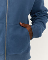 BOXY ZIP UP HOODIE - BLUE SLATE SIDELINE