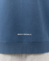 BOXY ZIP UP HOODIE - BLUE SLATE SIDELINE