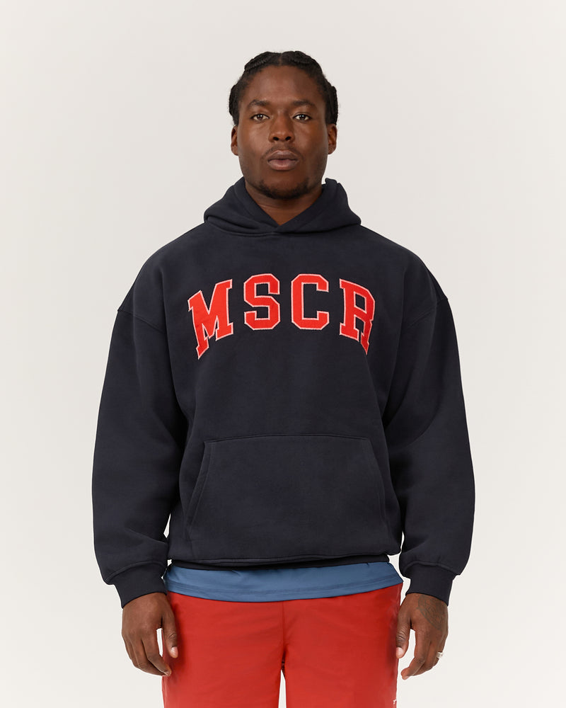 MEN'S OVERSIZED HOODIE - MIDNIGHT NAVY RED MSCR COLLEGIATE