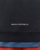 MEN'S OVERSIZED HOODIE - MIDNIGHT NAVY RED MSCR COLLEGIATE