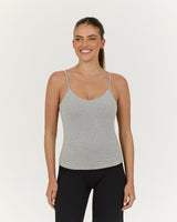 SMOOTH DOUBLE LAYER TANK - HEATHER MARLE