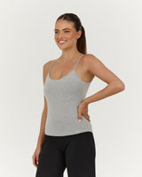 SMOOTH DOUBLE LAYER TANK - HEATHER MARLE
