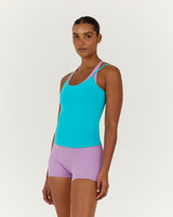 SMOOTH DOUBLE LAYER TANK - TURQUOISE