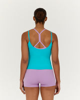 SMOOTH DOUBLE LAYER TANK - TURQUOISE