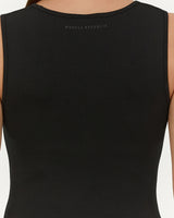 SMOOTH V NECK TANK - BLACK