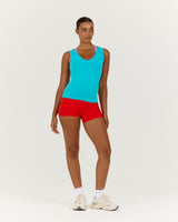 SMOOTH V NECK TANK - TURQUOISE