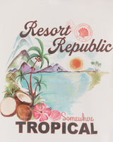 BOXY TEE - OFF WHITE SOMEWHERE TROPICAL